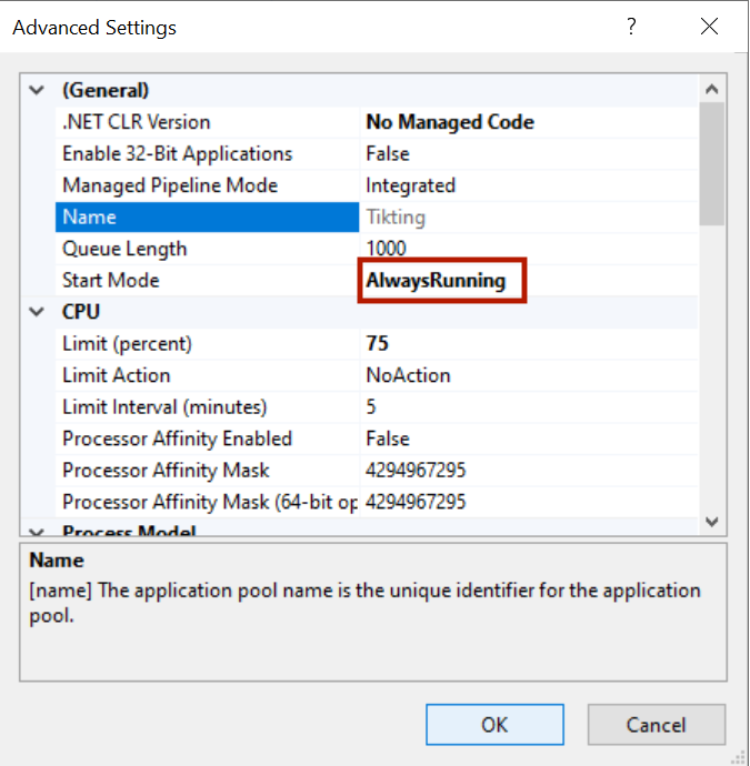 IIS Start Config Mode