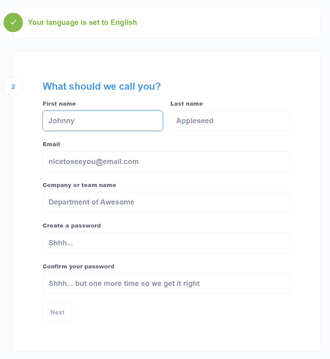 Create user credentials