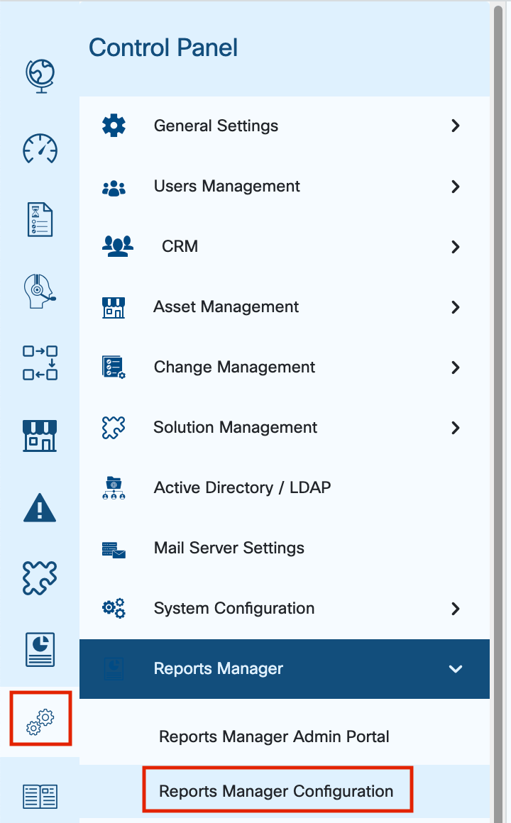 Navigate to Report Server Configuration