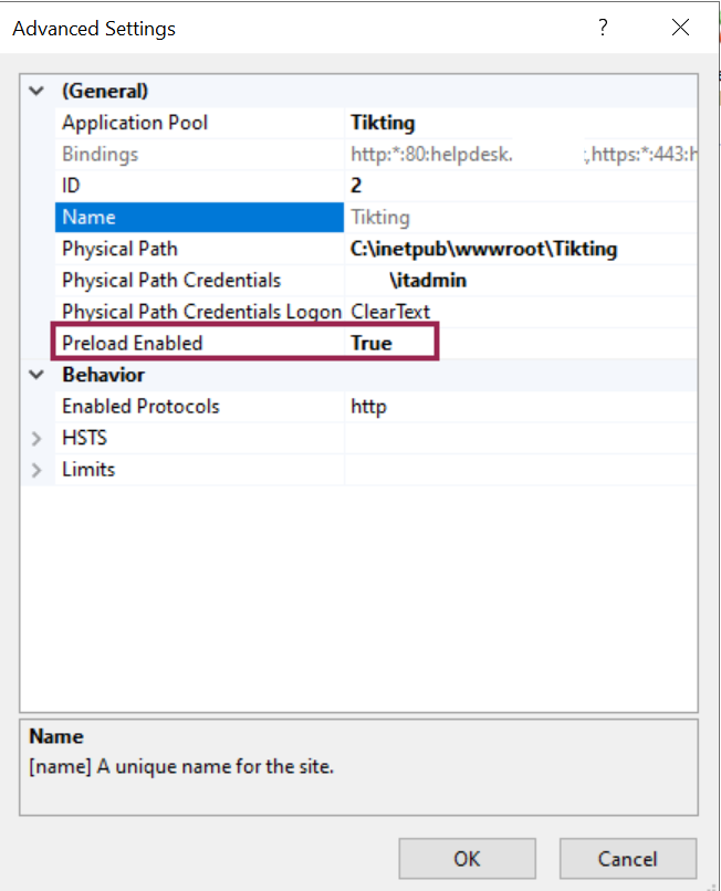Website Config Preload Settings